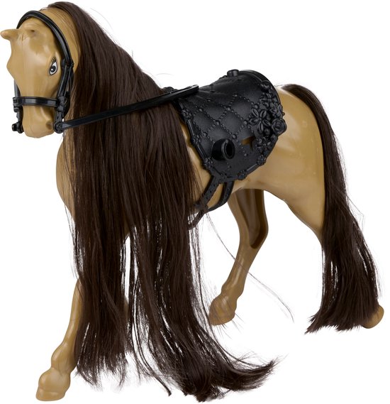 Eddy Toys Doll & Horse - Modepop met Bruin Paard - 4-delige Speelset - Inclusief Cap, Haarborstel en Zadel - Speelgoedpop 29 cm - Blond Haar - Kunststof - Vanaf 3 Jaar - Geschikt voor Meisjes — afbeelding 2