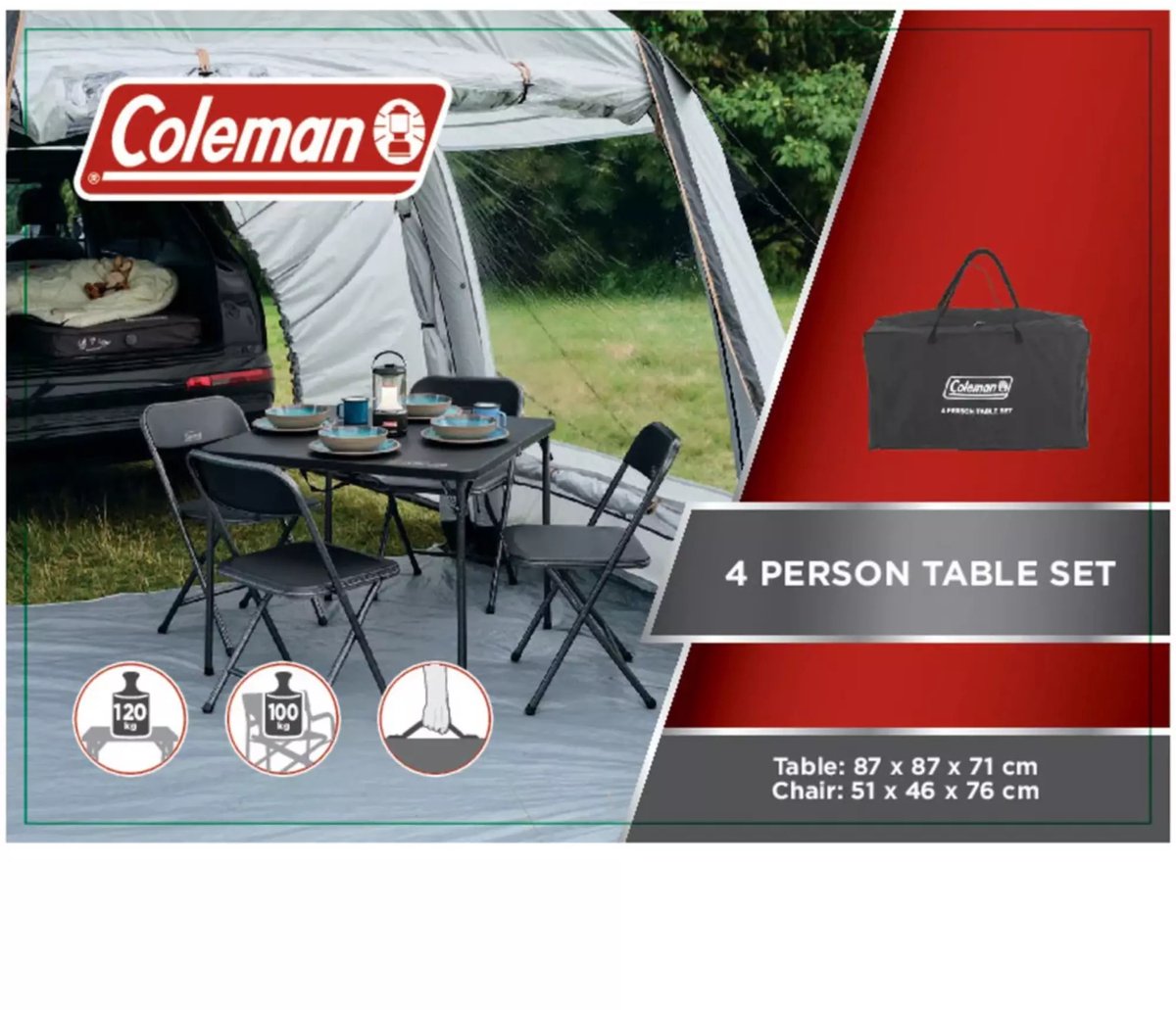 Coleman Campingtafel met stoelen (set 4 personen) - inklapbaar