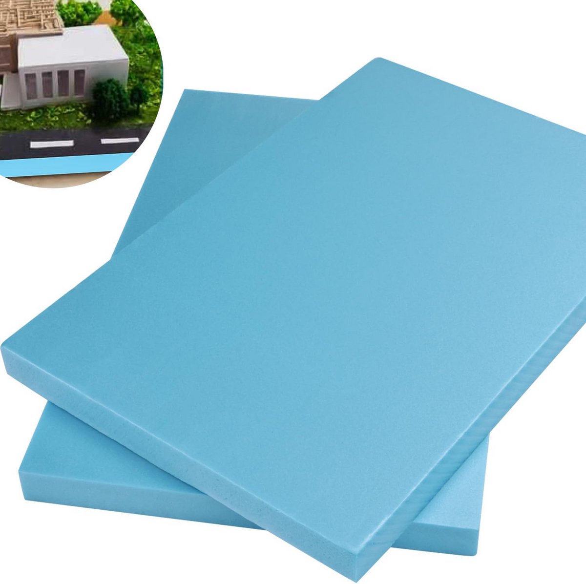 Styrofoam Platen voor Modelbouw en Diorama's - 2 Stuks Blauw 30x20x2 cm
