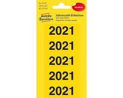 Zelfklevend jaarcijfer etiketten 60 x 24 mm 2021 100 stuks