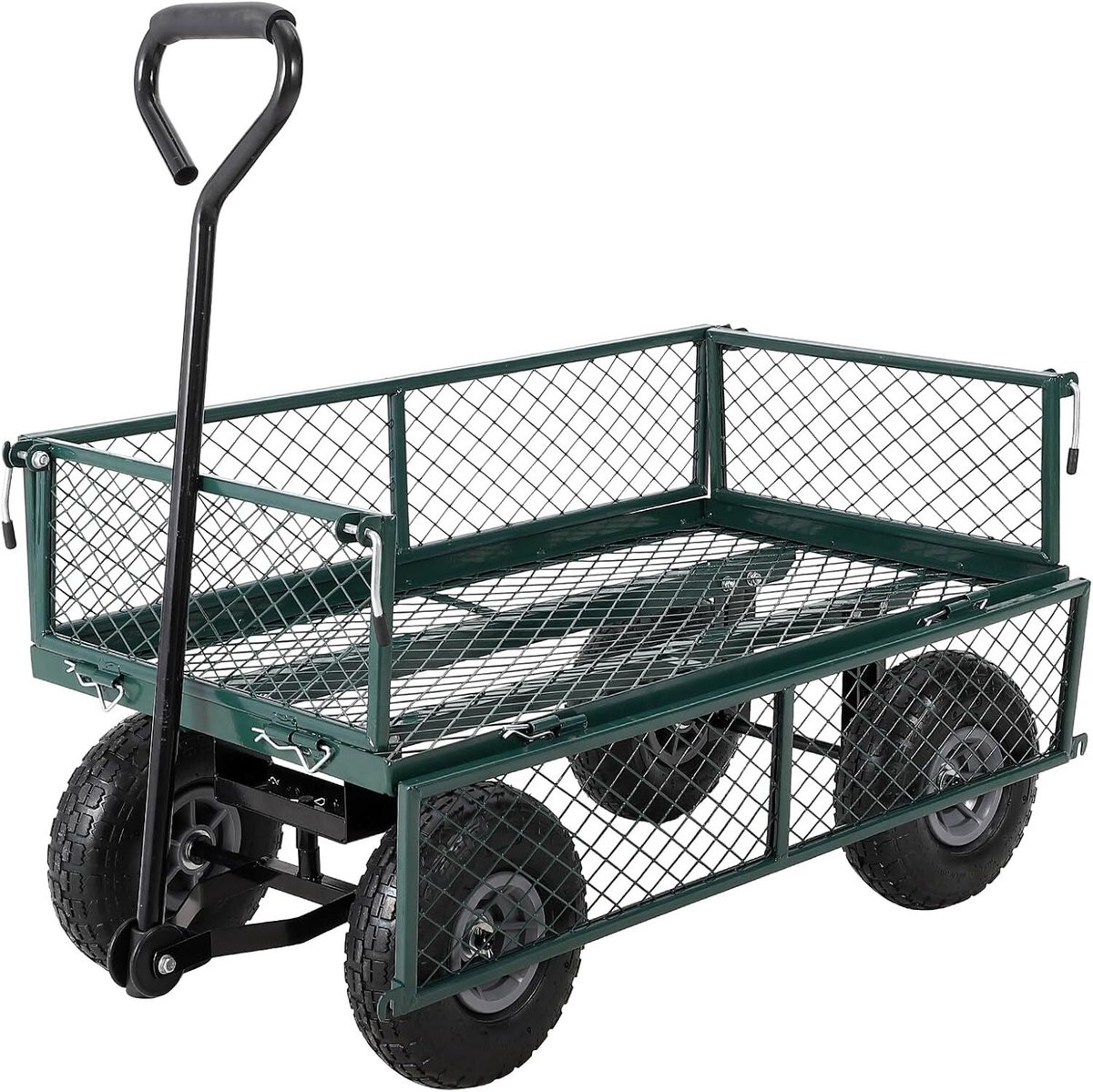 Tuinwagen - opvouwbaar - 150 kg - Tuinkar - Bolderwagen - Bolderkar Opvouwbaar - Groen