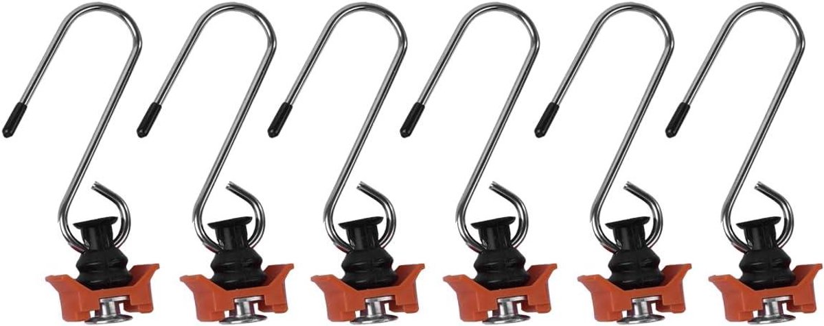 Cocoplus - Accessoireshaken voor vliegtuigrails - Bevestigingsrailhaken - Enkelvoudige bevestiging - 6 stuks - Vrachtvastzetter - Grijs - Compatibel met vliegtuigrails - Ondersteunt tot 50 kg