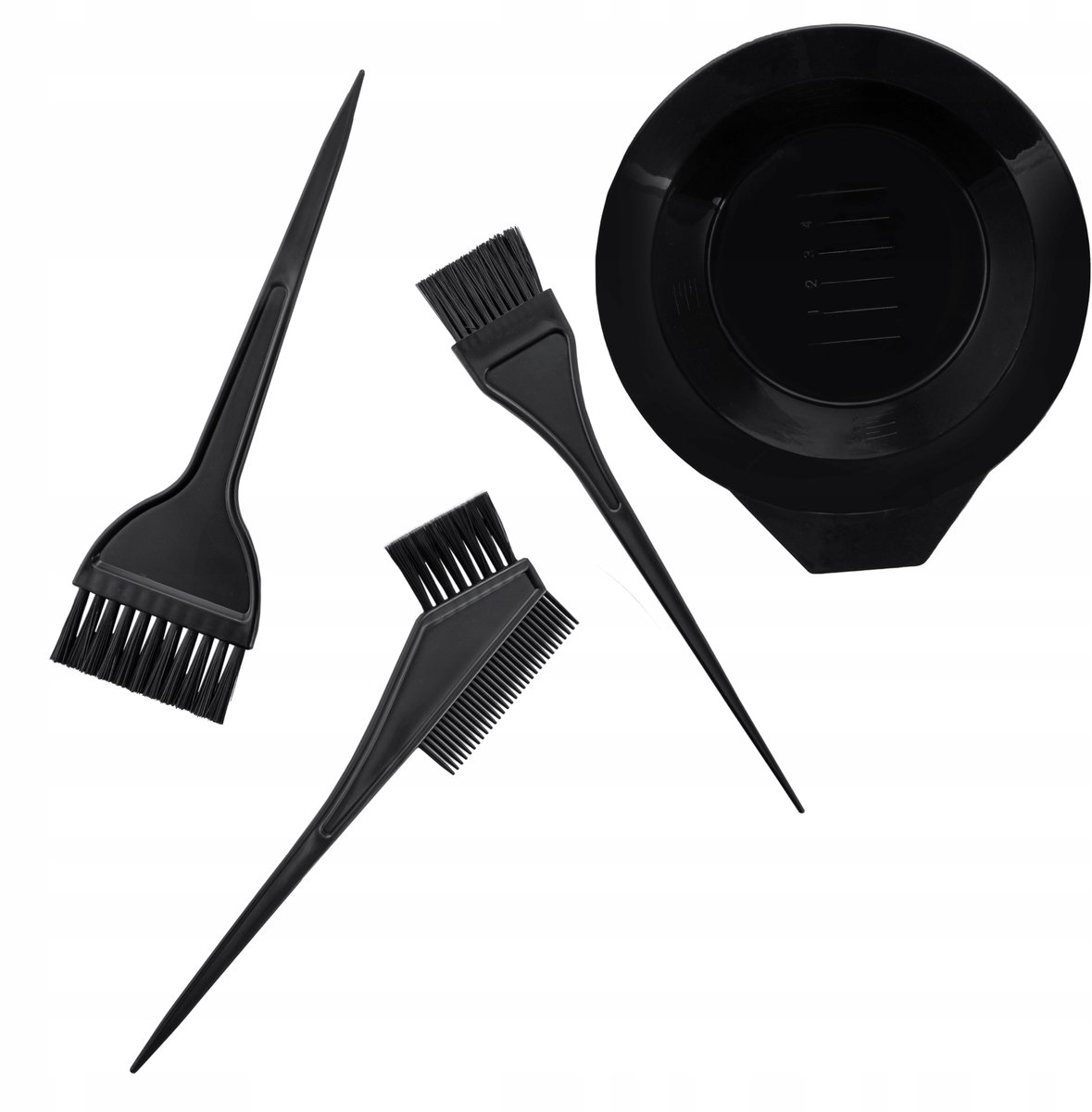 Poniks Professional Haarverfset - Kleurset Met Kwast En Kom - 3 Stuks, Professionele Kappersbenodigdheden