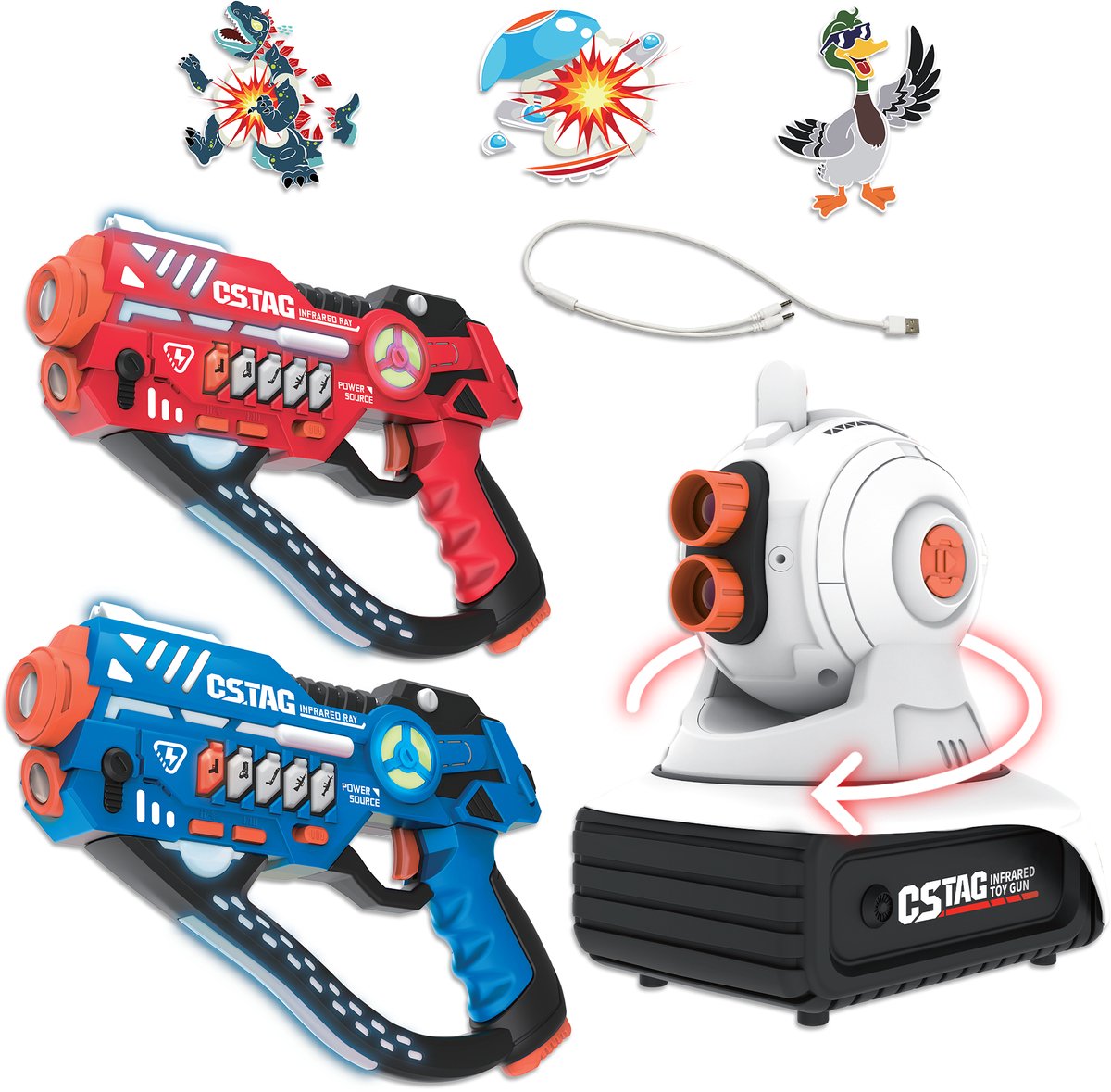 Savorelle® Projector Lasergame Set voor Kinderen - Volwassenen - 2 Spelers - Oplaadbaar Speelgoed Pistool - Laserguns - Lasershoot - 2 Laserguns en Projector - Binnen - Groepsspel