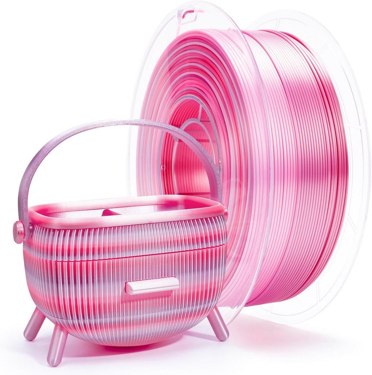 Zijde Multicolor PLA Filament 1.75mm voor 3D Printers, Tri-kleuren Regenboog