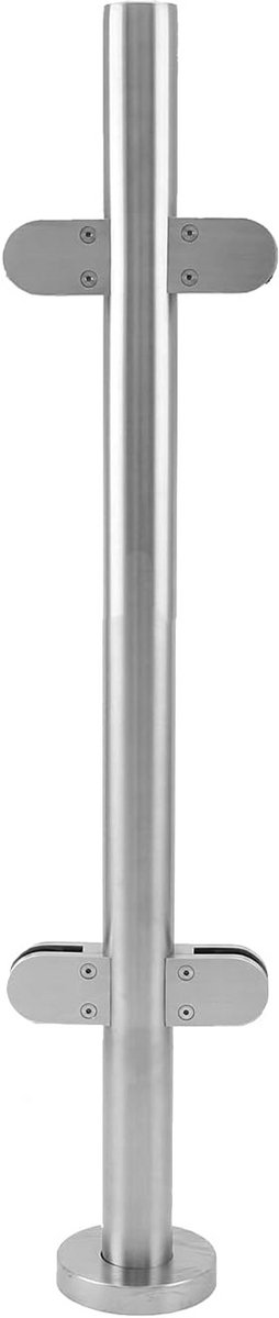 RVS Balustrade Middenpaal 90cm - Geborsteld Staal voor Binnen en Buiten