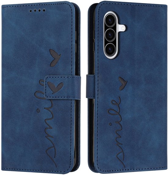 Étui Coverup - Convient pour Samsung Galaxy A57 - Étui Coverup Smile Book Case - Bleu