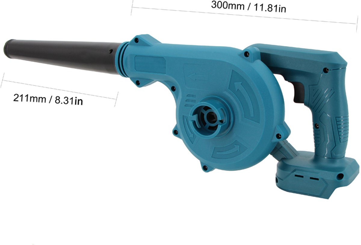 Accu Bladblazer - blazer - 980m/s - Basic Body - Zonder Batterij - Met Blaaspijp en Stofzak - Compatibel Makita Batterij – foto 7