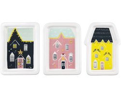 Decoratieve Bordjes - Noten Dip Schaal - Kerst Tafeldekking - Set van 3 - 125 cm - Gemengd