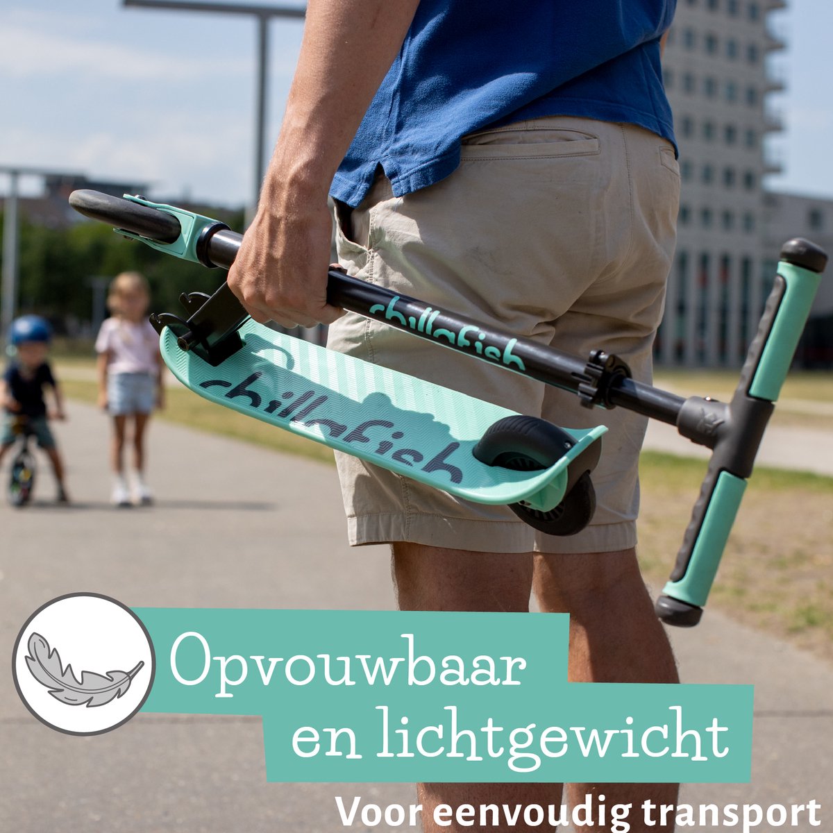 Chillafish Kinderstep jongens en meisjes vanaf 5 jaar met LED wielen - Blauw Groen﻿- Step met verstelbaar stuur en voetrem - Opvouwbaar en lichtgewicht met ABEC-5 wielen - Geen batterijen nodig - Model Flexxi Glow — afbeelding 10