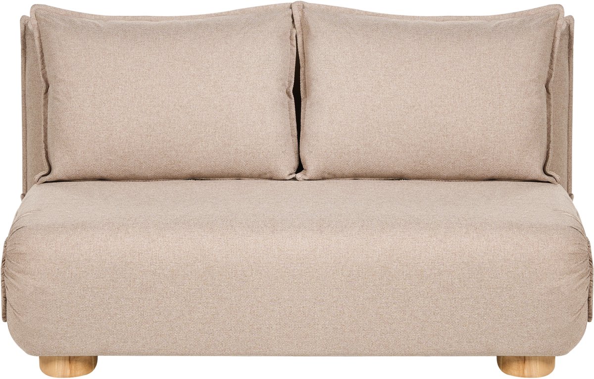 ABISKO - Slaapbank 2-zits - Beige - Kunstlinnen