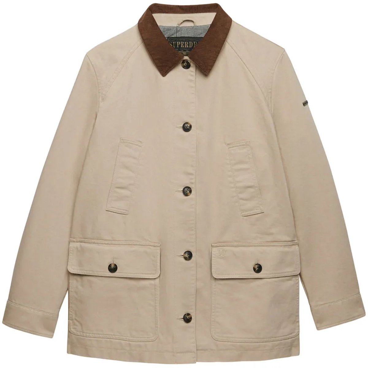 Superdry Estate Cotton Barn Jas M Vrouw Beige