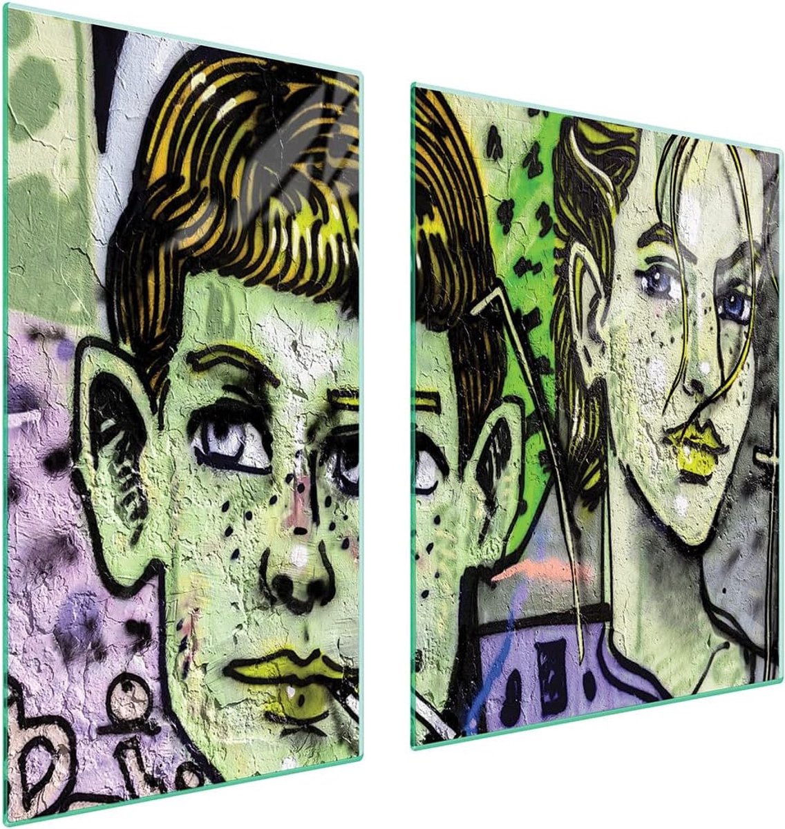Fornuis afdekplaat - Kookplaat bescherming - Keuken organiseren - Gehard glas - 90 x 52 cm - Veelkleurig