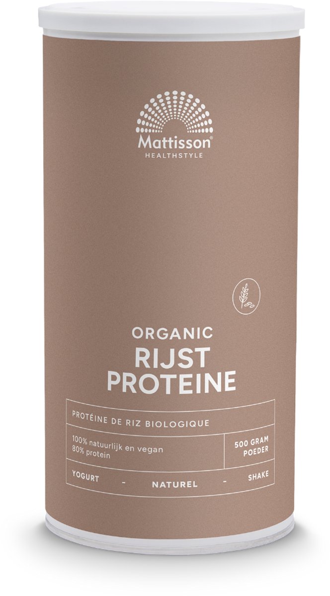 Mattisson - Biologische Rijst Proteïne Poeder 80% - Naturel - 500 g