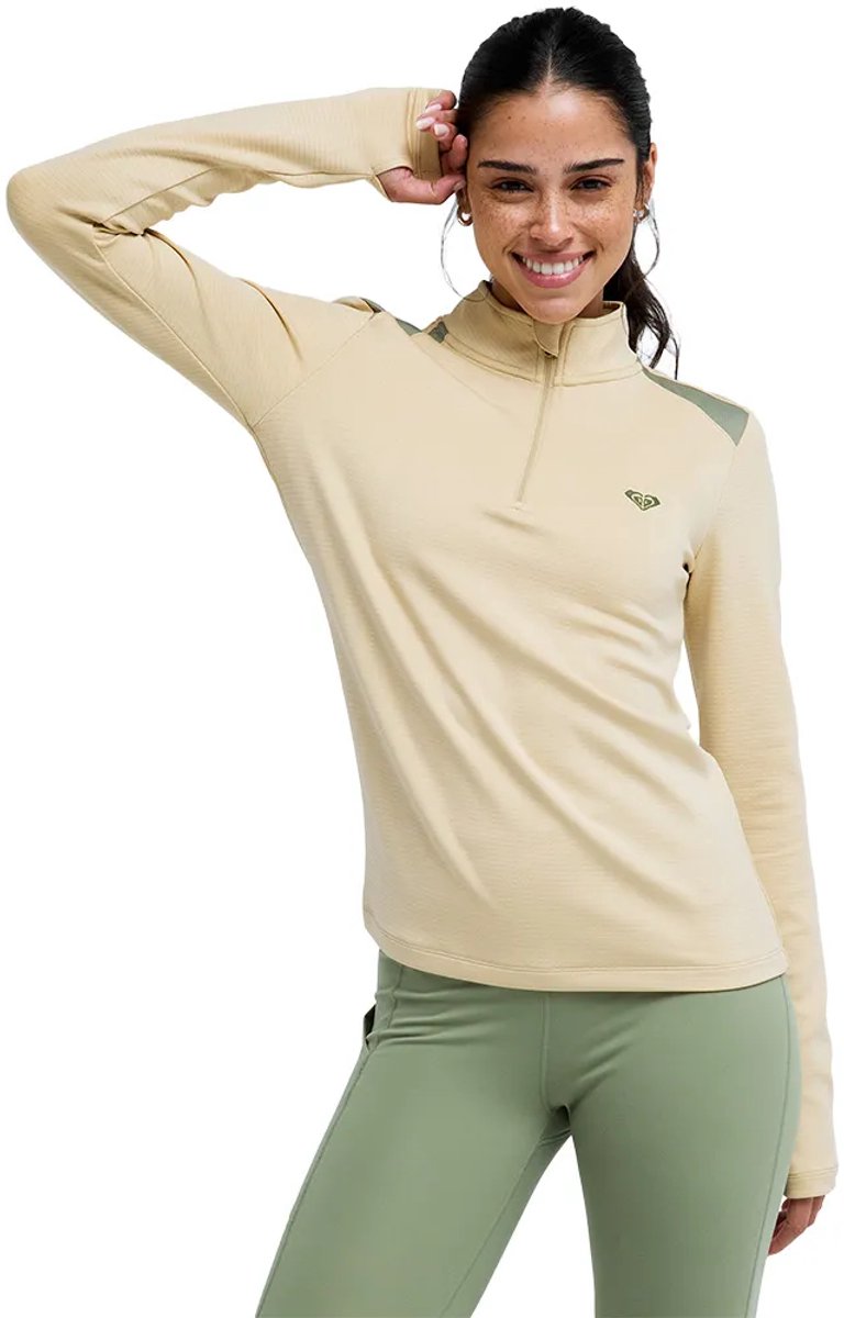 Roxy Boundless Spirit Sweatshirt Met Halve Rits M Vrouw Pebble