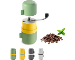 Handmatige Koffiemolen - Bonenmaler Draagbaar - Verse Koffie Maken - Verstelbare Grofheid - Opvouwbare Rocker - Lichtgroen