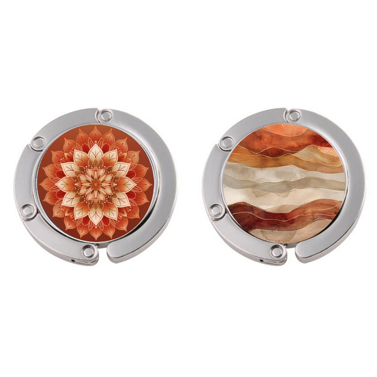 Mitear.nl Set van 2 Tashangers Terracotta Mandala – Opvouwbare Tashaak