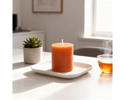 Arti Casa Rustic Bolkaars - Honingkleur - Ø7 x H8 cm - Ongeparfumeerd - Gemaakt Van Wax - Brandtijd Tot 30 Uur - Sfeervolle Kaars Voor Huisdecoratie - Geschikt Voor Binnen