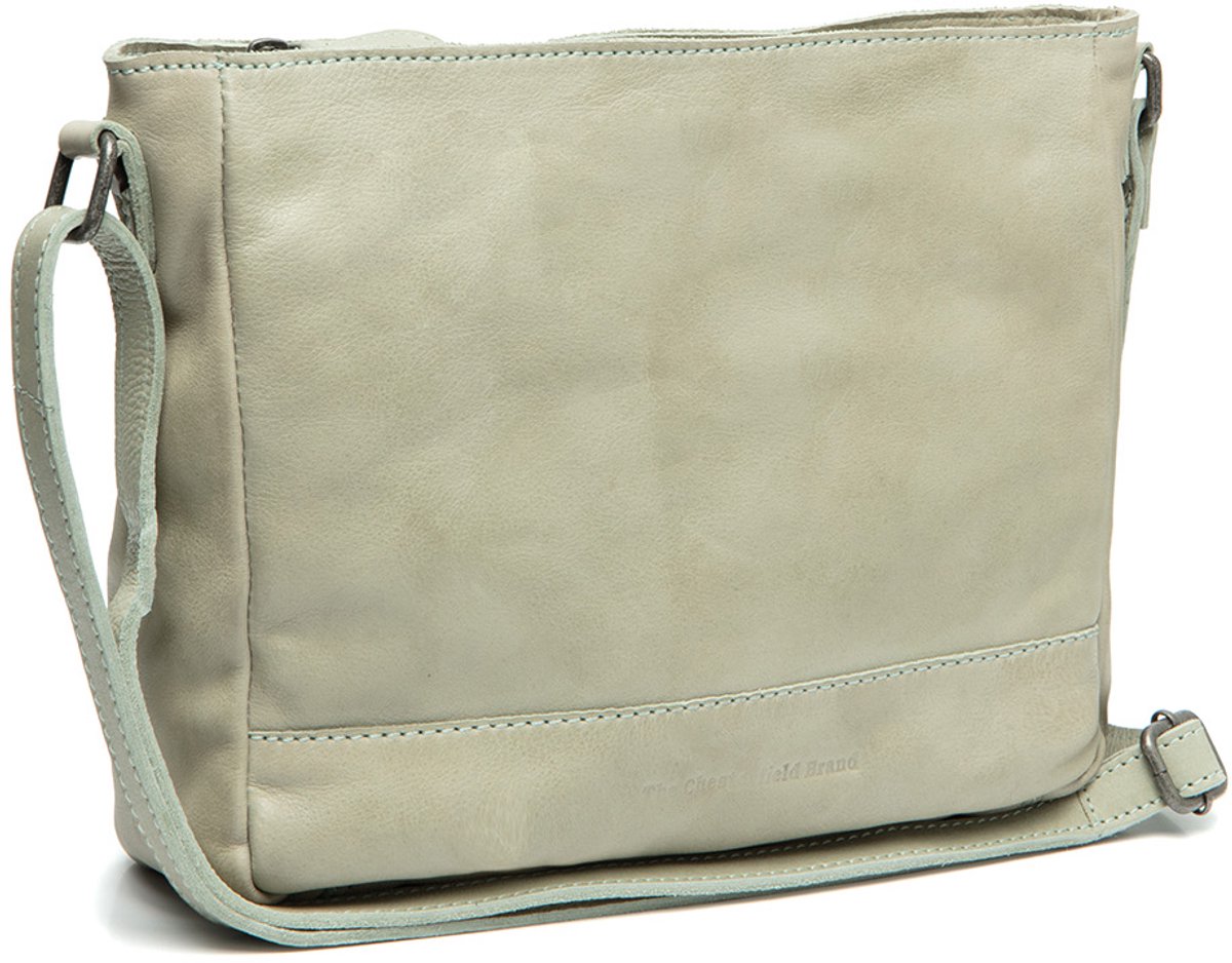 The Chesterfield Brand Weimar Washed Waxed Pull Up Schoudertas - Oceaan Groen
