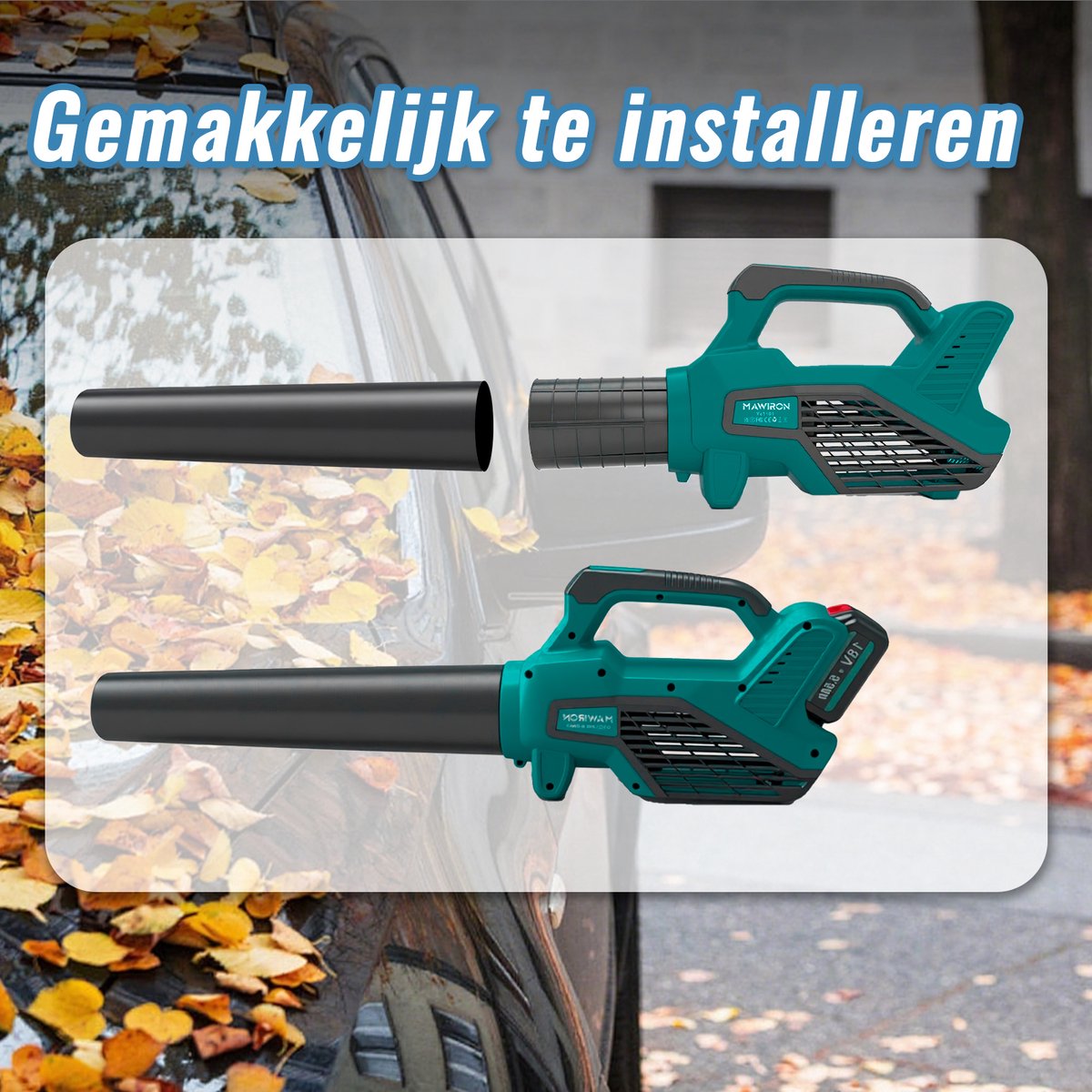 2026 Upgrade Bladblazer, Draadloze Bladblazer met 2 * 5.0AH Accu's en Oplader, 530 CFM & 100 MPH, Lichtgewicht Elektrische Bladblazer voor Gazon, Tuin, Bladeren en Stofverzorging – foto 8