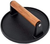 BBQBuddies® Presse à Hamburger Fonte XL – Presse Smash Burger – Extra Lourd – Rainures de Gril – Résistant à la Chaleur – Accessoire BBQ – Burger Maker – Outil BBQ