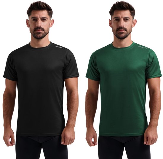 Rogelli Promo Hardloopshirt Heren - Korte Mouwen - Zwart - XXL