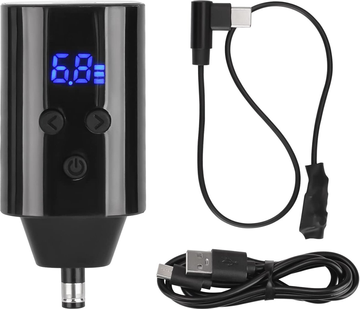 Draadloze Tattoo Voeding - Digitale Weergave - Oplaadbare 1500mAh Batterij