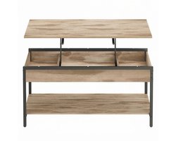 VASAGLE - Salontafel - Bijzettafel - Met Opbergruimte - Verstelbare Hoogte - Voor Woonkamer