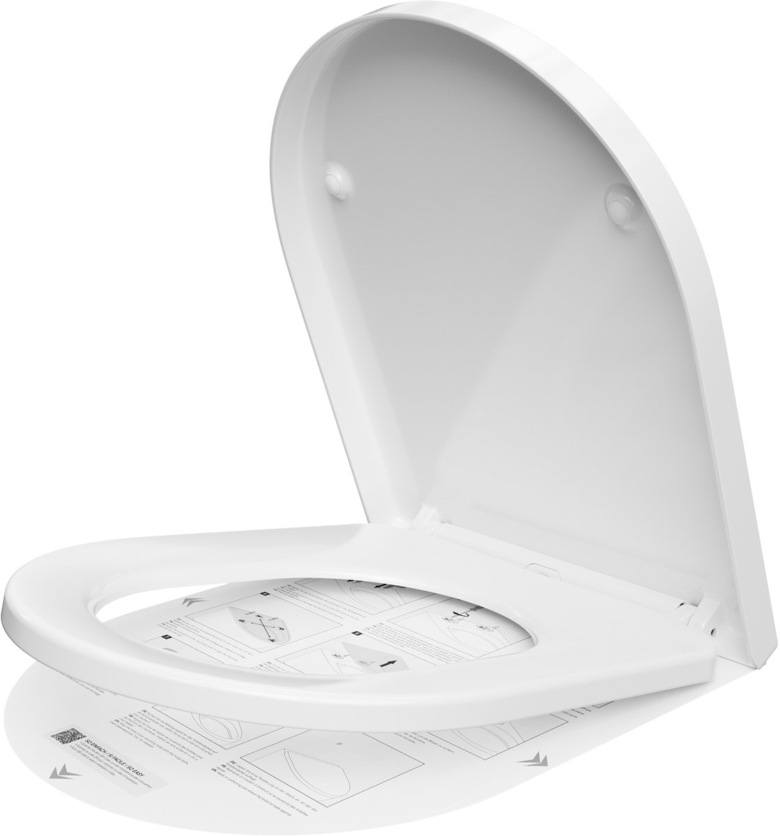 Anycee Max WC-Bril D-vorm - Toiletbril Met Deksel - Soft Close - Duroplast - RVS Scharnieren - Inclusief Bevestigingsmateriaal - Belastbaar tot 250 kg - Wit