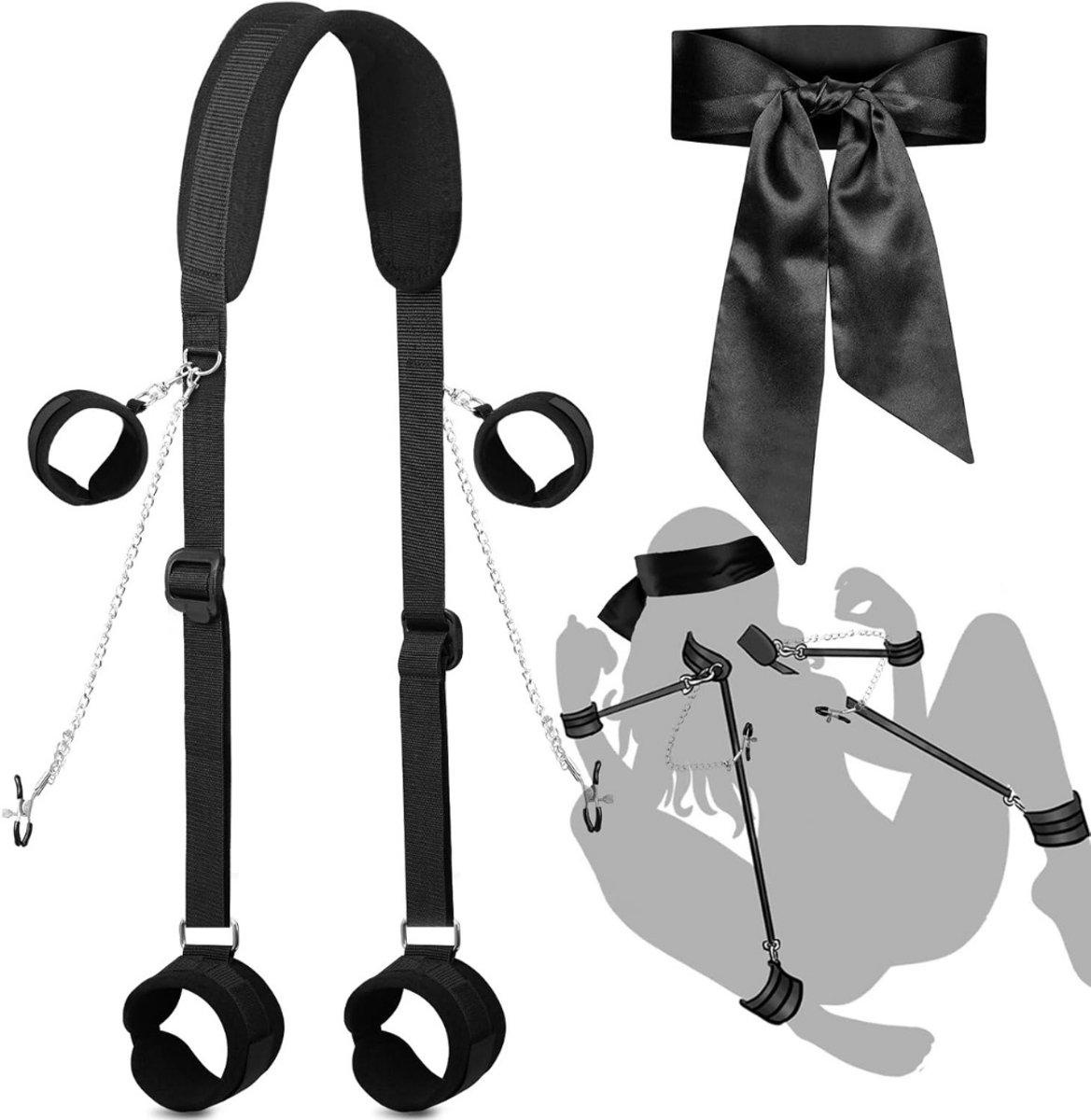 VIN® BDSM Extreme - Sex Toys voor Koppels - Seksspeeltjes voor Koppel - Shibari Touw – Bondagesets - Sexspeeltjes voor Koppels - Couple Games – Bondagesets – Zwart