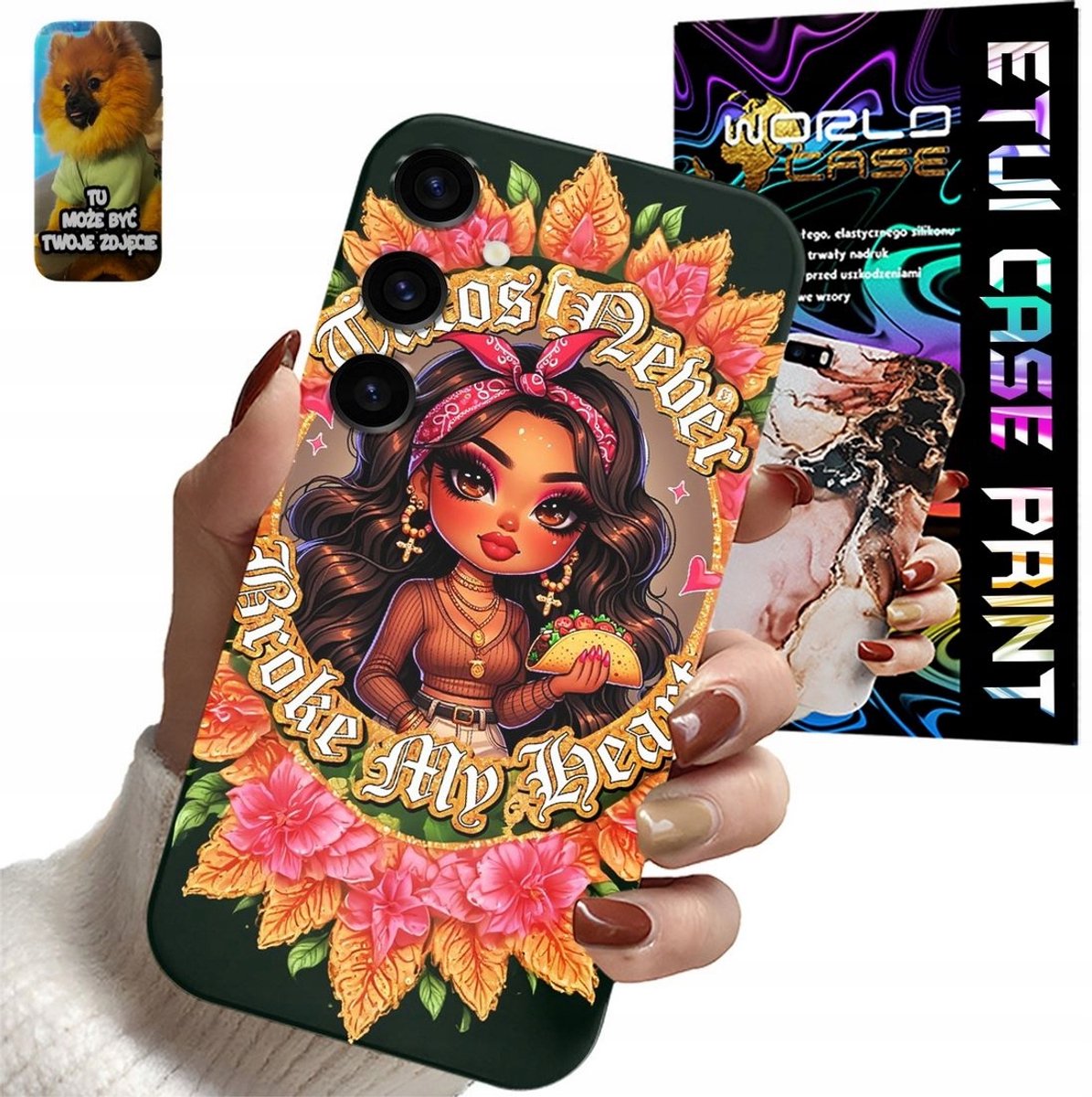 Hoesje voor Samsung Galaxy S24 pop met super patronen + glas