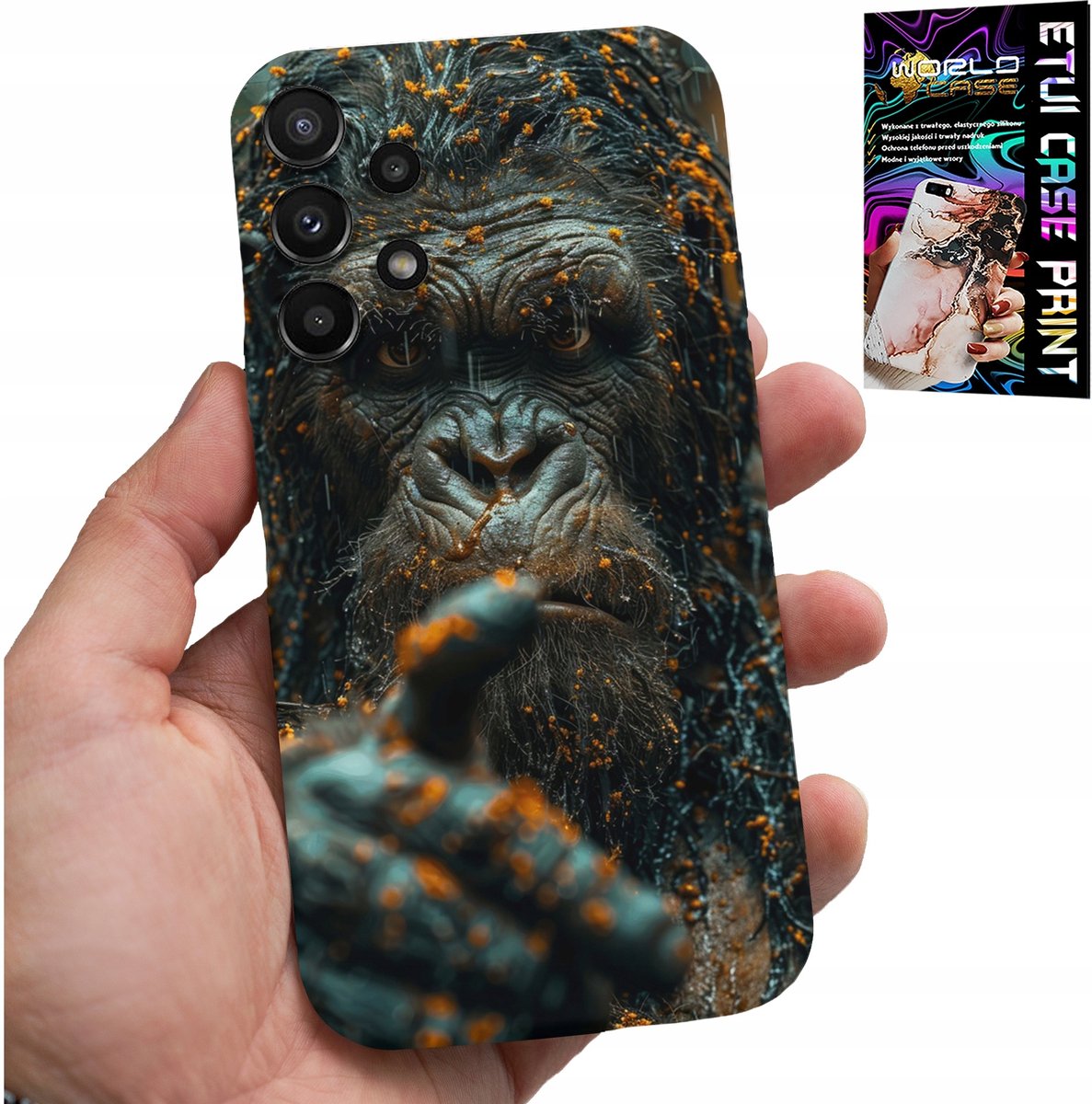 HOESJE VOOR SAMSUNG GALAXY A32 4G - AAP, AAP, GORILLA, DIEREN + GLAS