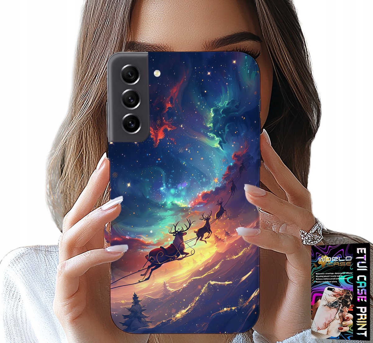 HOESJE VOOR SAMSUNG GALAXY S21 - LEUK KERSTPATROON MET RENDIER