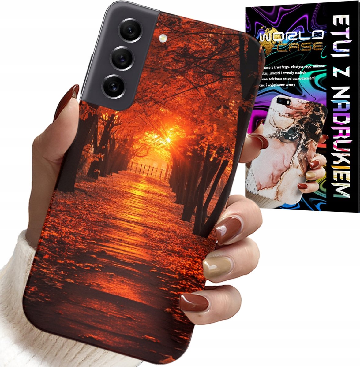 HOESJE VOOR SAMSUNG GALAXY S22 - PARK, HERFST, VALLENDE BLADEREN, ACHTERKANT