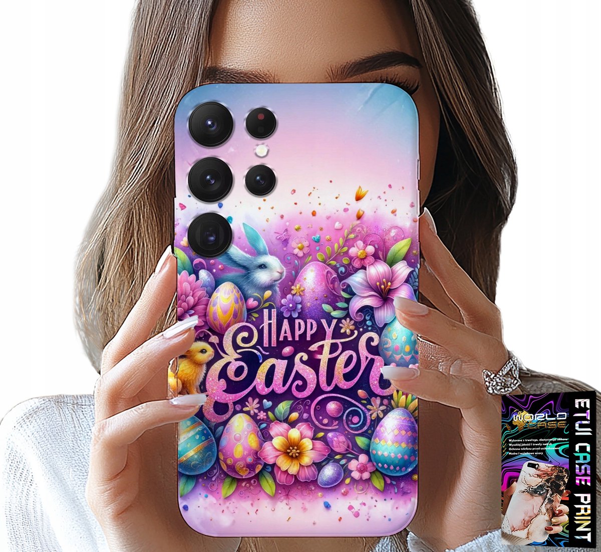 HOESJE VOOR SAMSUNG GALAXY S22 Ultra - HAPPY EGGS, PASEN, EIEREN