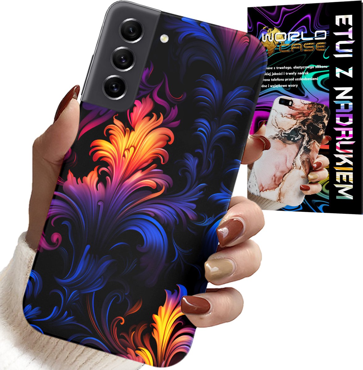 HOESJE VOOR SAMSUNG GALAXY S22 PLUS - ABSTRACTE KLEURRIJKE PATRONEN + FOLIE