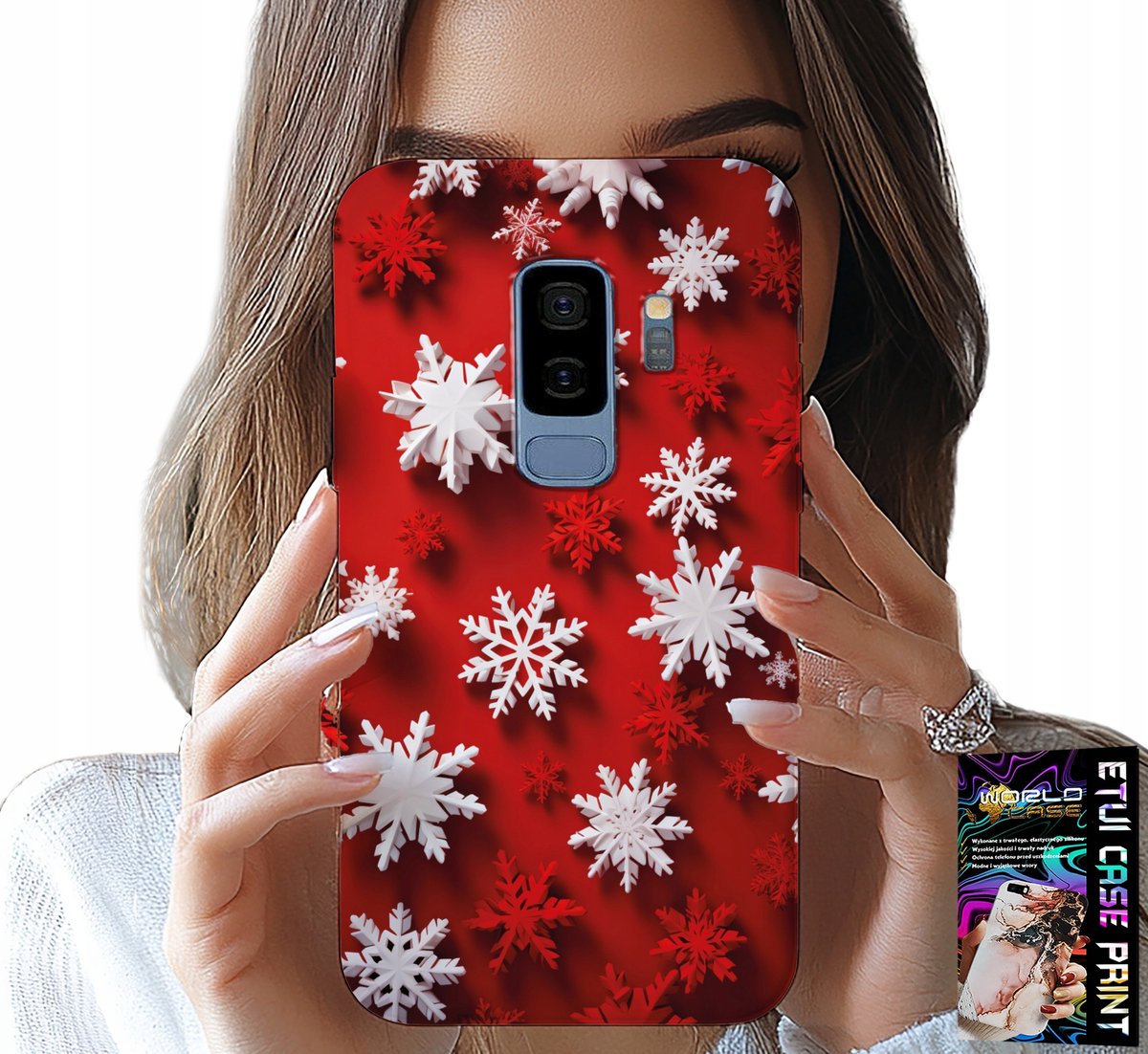 HOESJE VOOR SAMSUNG GALAXY S9 PLUS - SNEEUWVLOKKEN, SNEEUW, STERREN, KERST