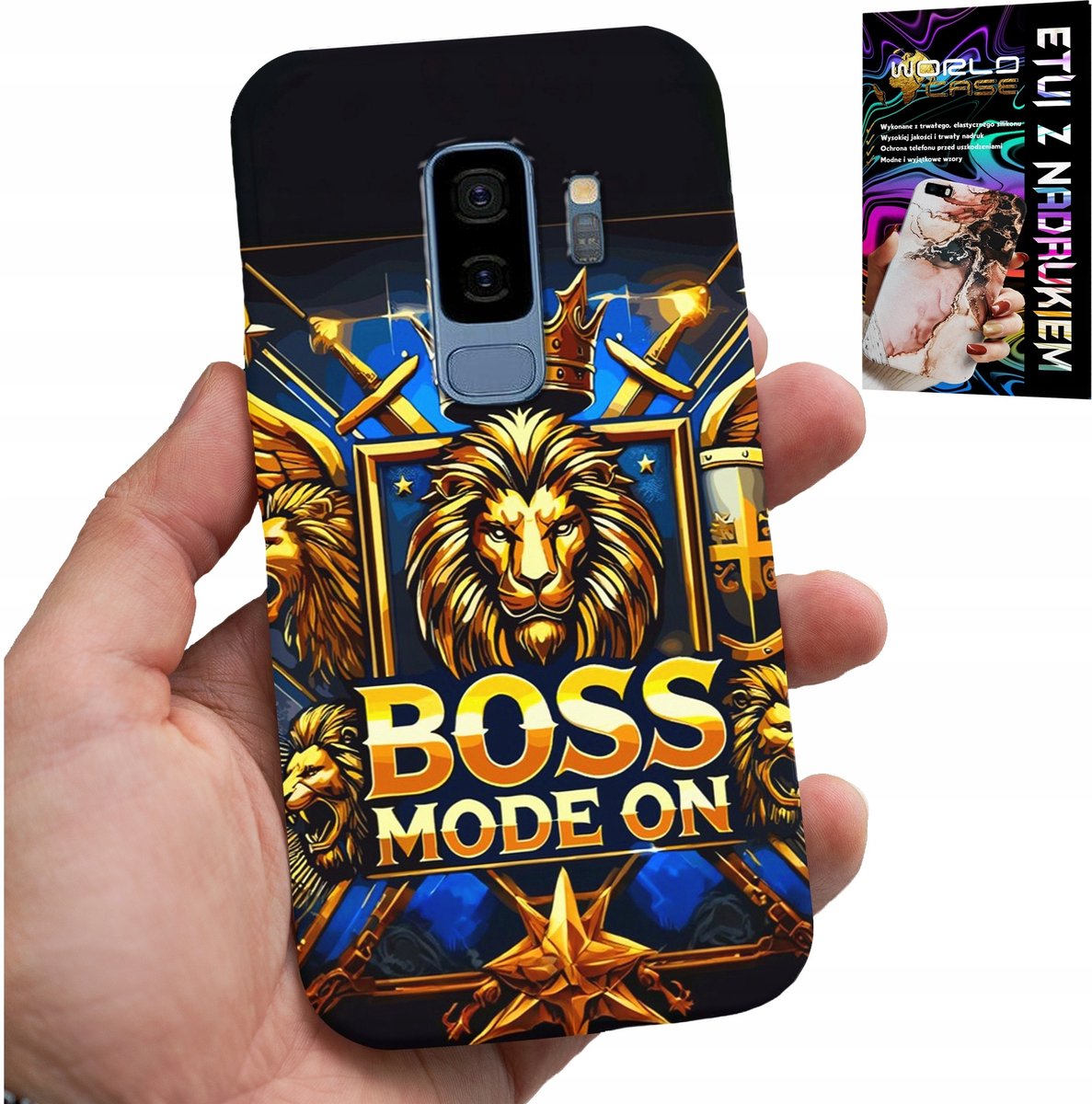 Hoesje voor Samsung Galaxy S9 Plus - Boss Leeuw met kroon op de wijzerplaat + folie