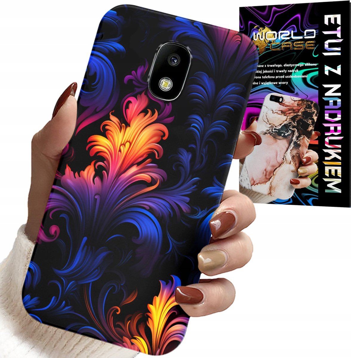HOESJE VOOR SAMSUNG GALAXY J5 2017 - ABSTRACTE KLEURRIJKE PATRONEN + FOLIE