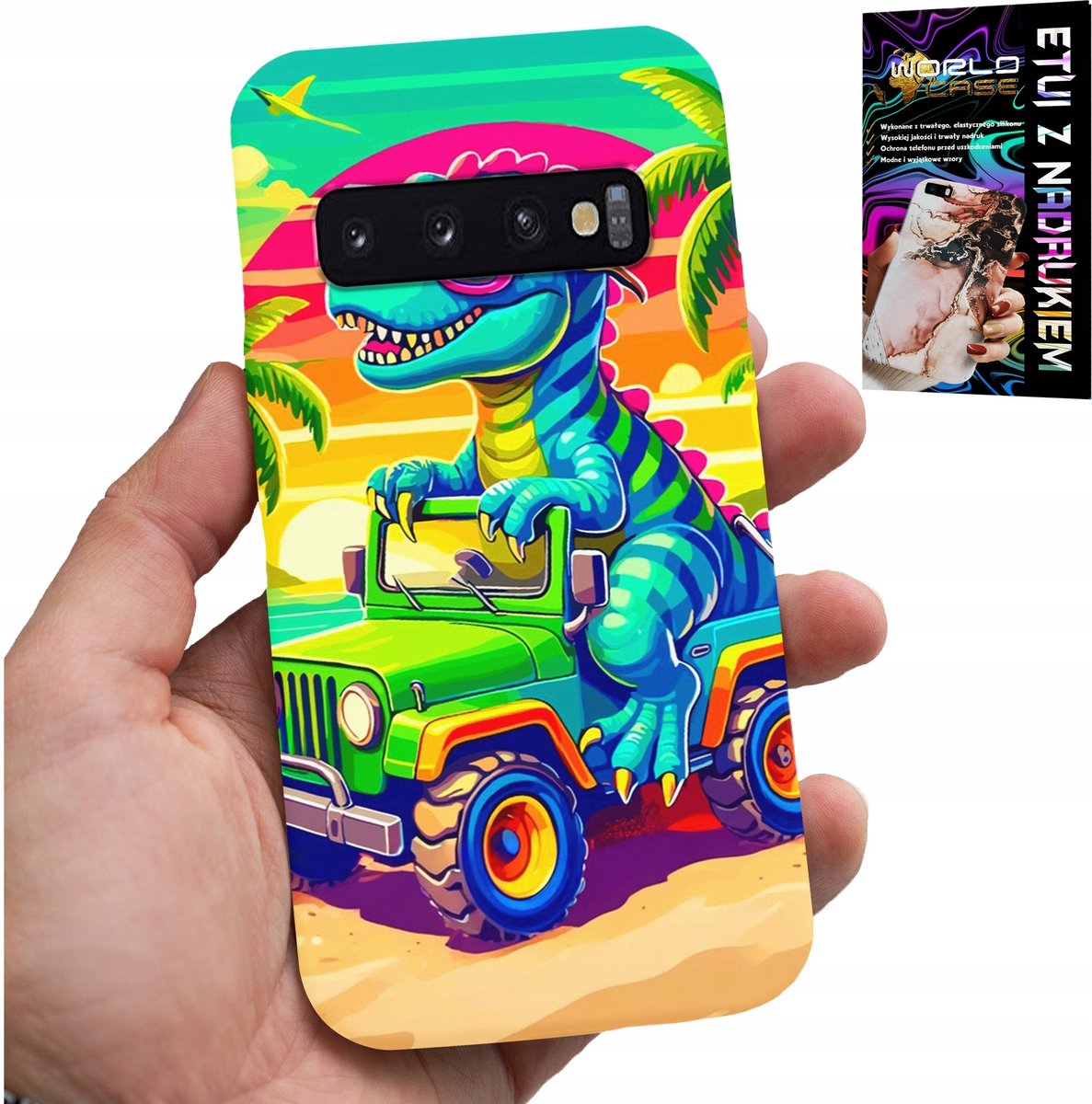 SAMSUNG GALAXY S10 PLUS HOESJE - DINOSAURUS IN VRACHTWAGENPATROON VOOR KINDEREN