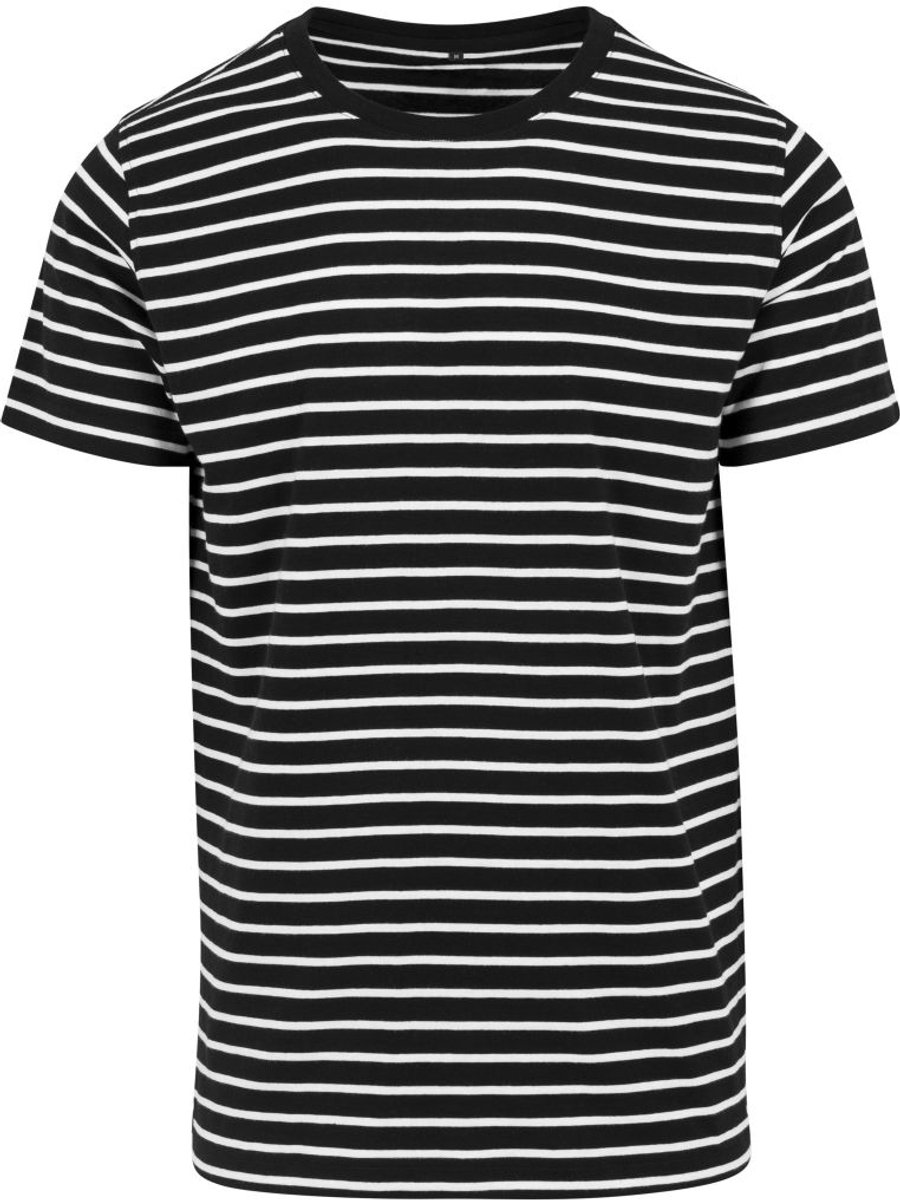 Build Your Brand - Gestreept T-Shirt - Black/White maat XL