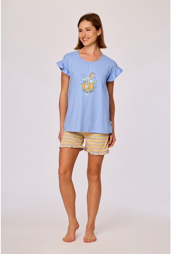 Pyjama Woody filles/femmes - bleu - éléphant/girafe/tigre/singe - 261-10-PSG-S/840 - taille XL