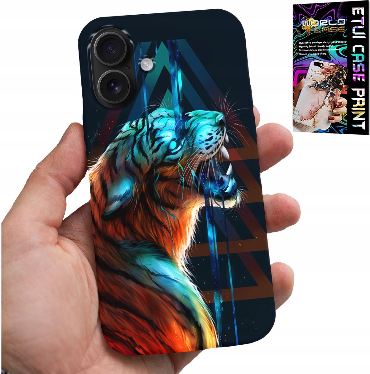 Hoesje voor iPhone 16 Plus - Tijgerpatroon voor heren.