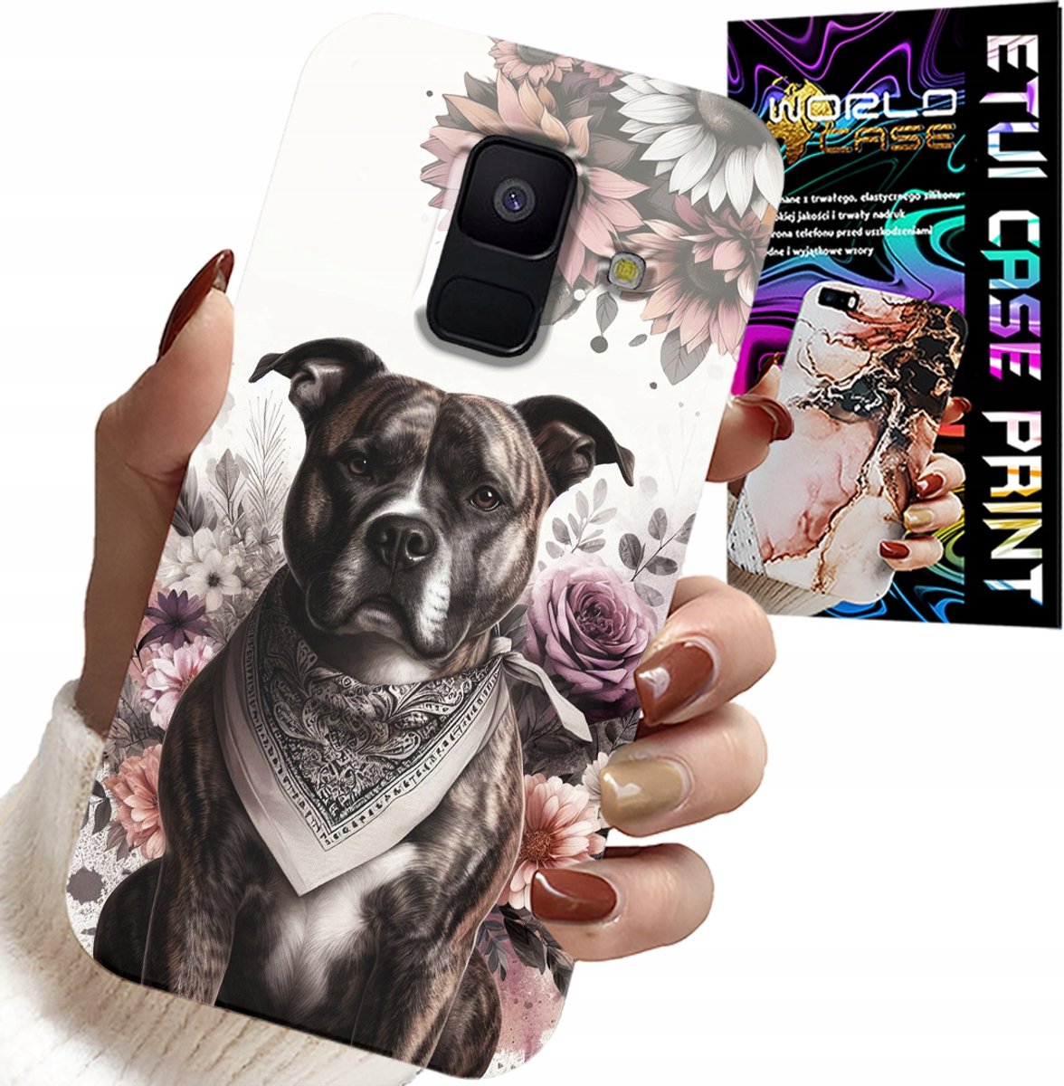 HOESJE VOOR SAMSUNG A6 2018 - ACHTERKANT MET PITBULL-MOTIEF