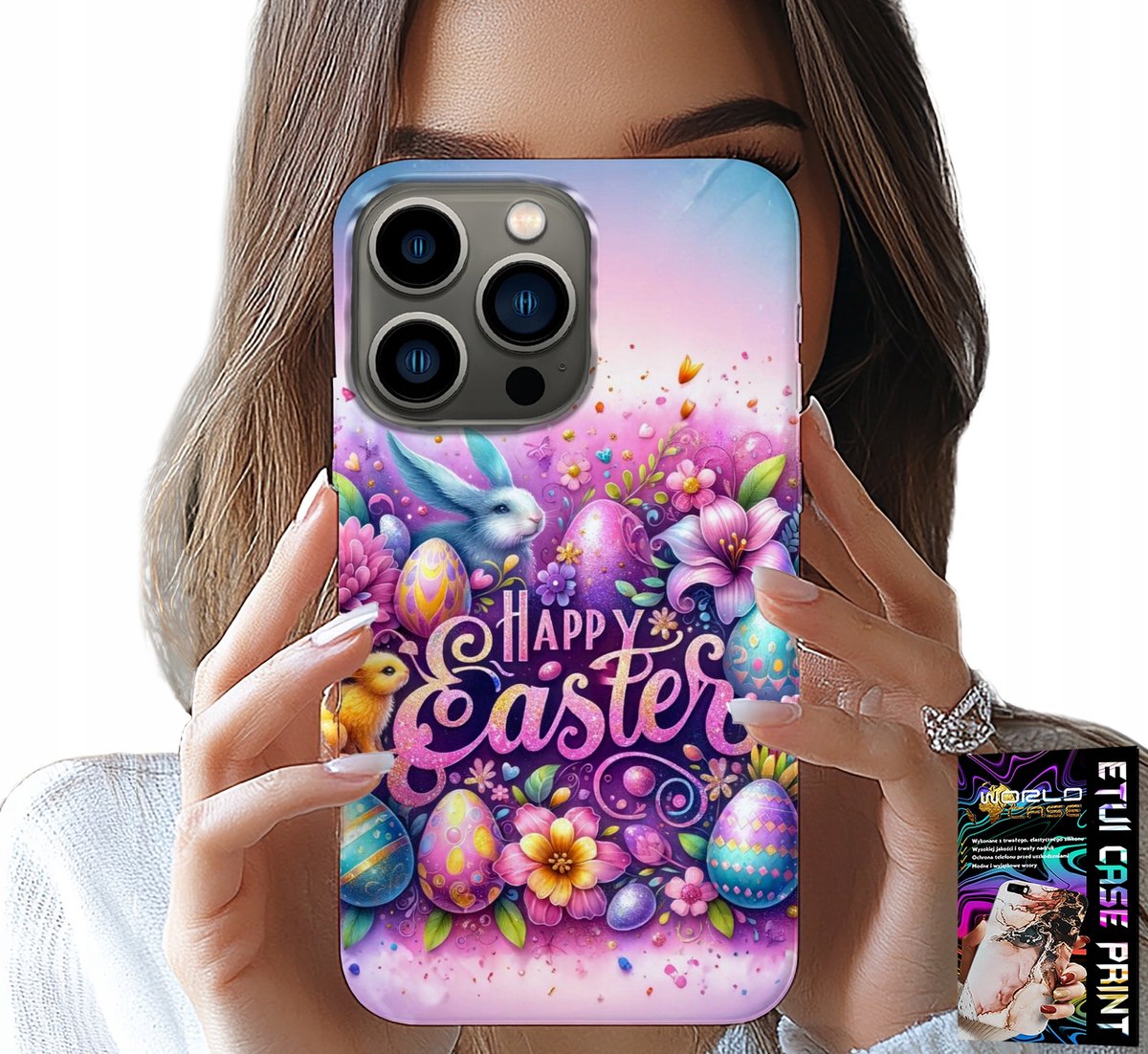 HOESJE VOOR IPHONE 16 PRO MAX - HAPPY EGGS, PASEN, EIEREN