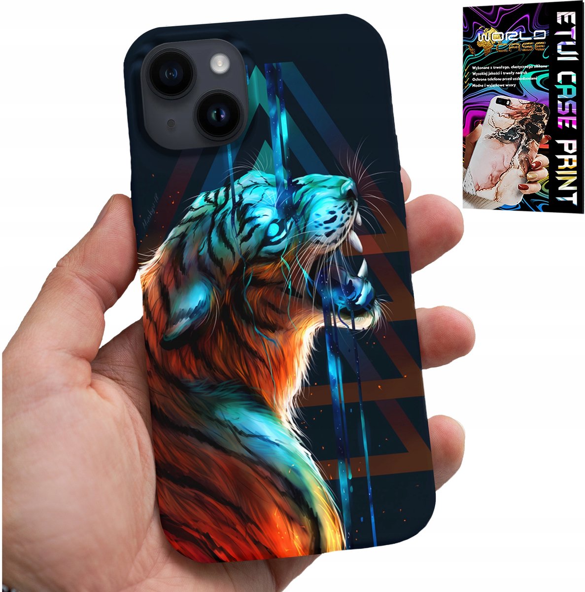 Hoesje voor iPhone 15 Plus - Tijgerpatroon voor heren.