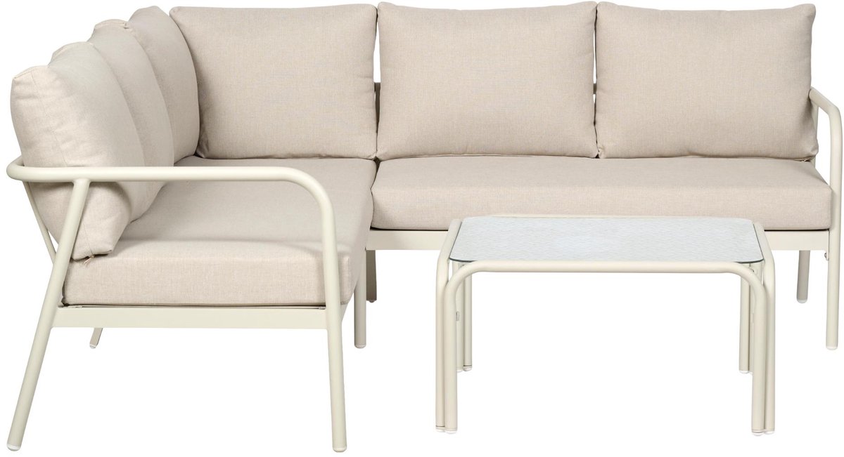 Olga sofaset met kussens beige.