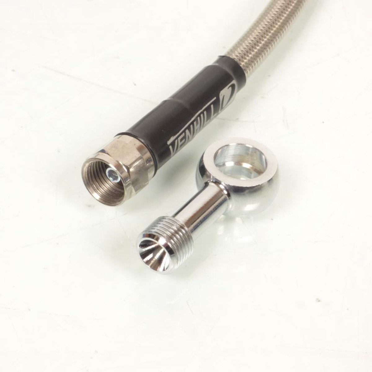 Durite de frein avant Venhill pour Moto Husqvarna 250 TE 2018 à 2020 H01-1-044/P-CL / 130cm Neuf
