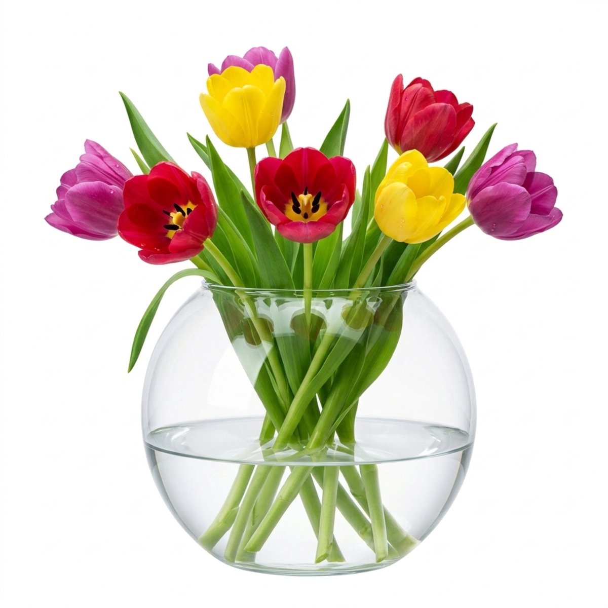 Hakbijl Glass bloemenvaas/terrarium bolvormig - D30 x H23 cm - glas - 6L - transparant - rond model