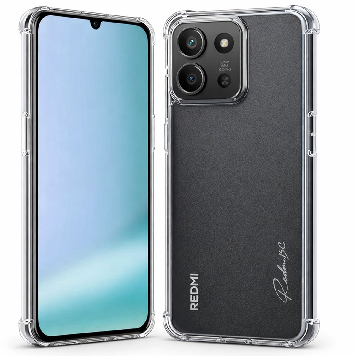 Proteq Hoesje geschikt voor Xiaomi Redmi 15C – Extreme Shockproof Case – Transparant